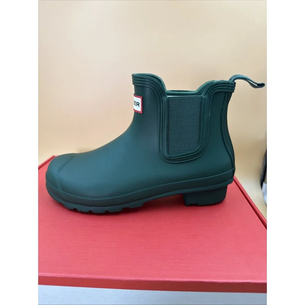 Hunter Original Chelsea Women's Waterproof Ankle Rain Boots, Green Size 6